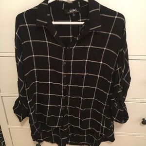 Lulus black checkered shirt
